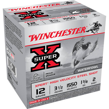 Winchester Super-X 12 Gauge Shotshell Ammunition, 3 1/2 Inch, 1550 FPS, 1 3/8 Ounce, #2 Shot - 25 Cartridge Box ( 25 / 1 )