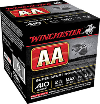 Winchester AA Super Sport 410 Bore Shotshell Ammunition, 2 1/2 Inch, 1300 FPS, 1 1/8 Ounce, #8 1/2 Shot - 25 Cartridge Box ( 25 / 1 )