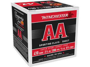 Winchester Ammo AASC4185 AA Super Sport Sporting Clay 410Gauge 2.50" 1/2oz 8.5Shot 25 Per Box/10 Case