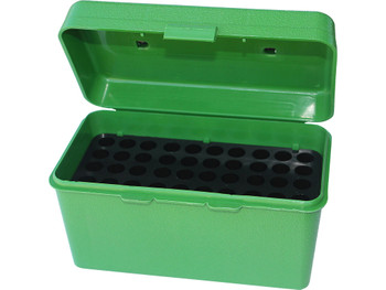 MTM Case-Gard H50RS10 Deluxe Ammo Box Round Handle Multi Caliber Rifle Green Polypropylene 50rd