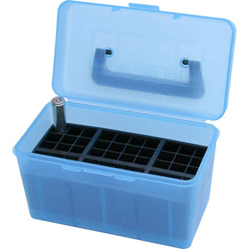 DLX XLG RIFLE AMMO CASE 50RD - CLR BLUE UPC: 026057206240