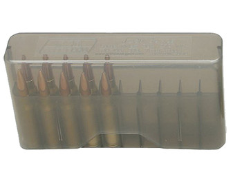 MTM Case-Gard J20M41 Slip-Top Ammo Box Multi-Caliber Clear Smoke Polypropylene 20rd