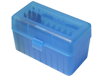 MTM Case-Gard RSS5024 Ammo Box Flip-Top 6mm PPC/7mm Clear Blue Polypropylene 50rd