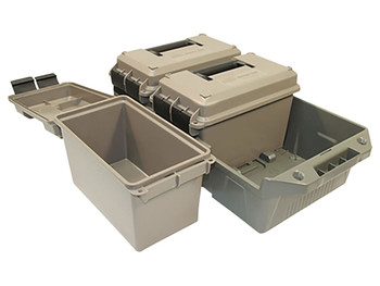 MTM Case-Gard AC3C 3-Can Ammo Crate 50Cal Dark Earth/Army Green Polypropylene