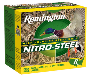 Remington Ammunition 20798 NitroSteel High Velocity 12 Gauge 3 1 14 oz 2 Shot 25 Per Box 10 UPC: 047700154305
