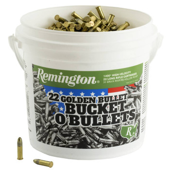 Remington Golden Bullet High Velocity Rimfire Ammunition, 22 LR, Copper Plated Hollow Point, 36 Grain - 1400 Cartridge Bucket ( 1400 / 1 )