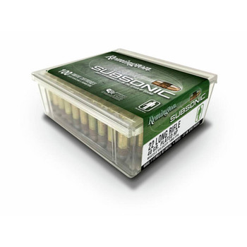 Remington Subsonic Subsonic Rimfire Ammunition, 22 LR, Copper Plated Hollow Point, 40 Grain - 100 Cartridge Box ( 100 / 1 )