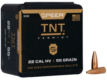 Speer 1032 TNT 22Cal 55gr Jacketed Hollow Point 100 Per Box/5 Case