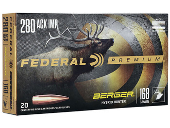 Federal P280AIBCH1 Premium 280Ackley Improved 168gr Berger Hybrid Hunter 20 Per Box/10 Case