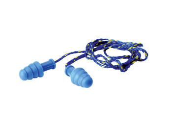 Walker's GWPTPRCORDBL Corded Rubber Ear Plugs 27 dB In The Ear Blue Adult