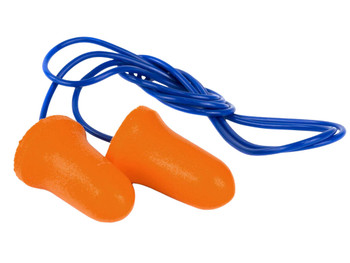 Walker's GWPCORDPLGBKT Corded Foam Ear Plugs 32 dB Orange with Blue Cord 50 Pair
