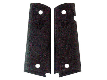 Hogue 45090 OverMolded Grip Panels Cobblestone Black Rubber with Palm Swells for 1911 Government