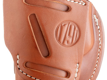 1791 Gunleather 4WH2CBRR 4-Way IWB/OWB Size 02 Classic Brown Leather Belt Clip Compatible w/Ruger LCP/S&W Bodyguard/Glock 42/43/43X Right Hand