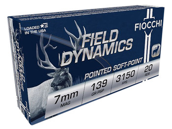 Fiocchi 7RMA Field Dynamics 7mmRemMag 139gr Pointed Soft Point 20 Per Box/10 Case
