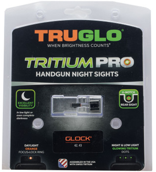 TruGlo TG231MP1C Tritium Pro  Black  Green Tritium Orange Outline Front Sight Green Tritium Rear Sight UPC: 788130026397