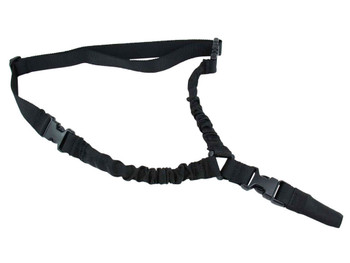TacFire SL002B One Point Sling Black Nylon 30"-40" OAL Adjustable Double Bungee Rifle