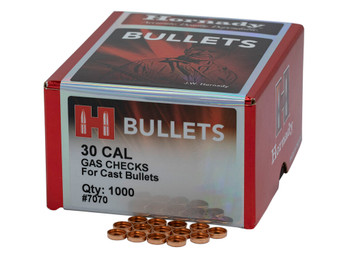 Hornady 7070 Crimp-On Gas Checks 30 Cal Cast Bullets/ 1000 Per Box