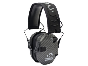 Walker's GWPRSEMCARB Razor Slim Electronic Muff 23 dB Over the Head Carbon Gray/Black Polymer
