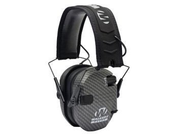 Walker's GWPRSEMCARB Razor Slim Electronic Muff 23 dB Over the Head Carbon Gray/Black Polymer