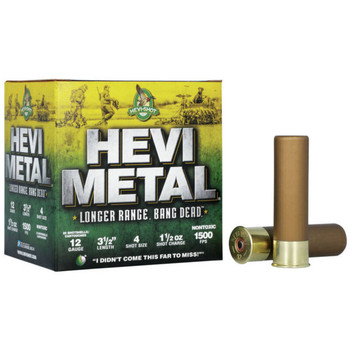 HEVI-Shot Hevi-Metal 12 Gauge Shotshell Ammunition, 3 1/2 Inch, 1500 FPS, 1 1/2 Ounce, #4 Shot - 25 Cartridge Box ( 25 / 1 )