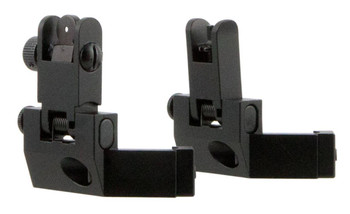 TacFire IS003 45 Degree Flip Up Iron SightSpringloaded  Black Anodized Front and Rear for ARPlatform UPC: 811261021020