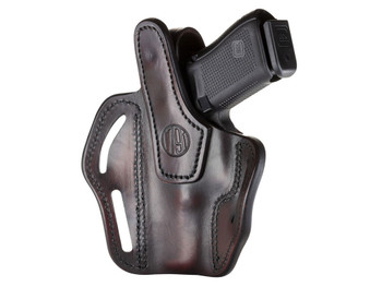 1791 Gunleather BHX3SBRR BHX OWB Size 03 Signature Brown Leather Belt Slide Compatible w/Glock 17/S&W M&P Shield/Sig P228 Right Hand
