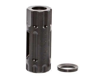 Wilson Combat TRQCOMP1/2X28 Q-Comp Muzzle Brake Black Melonite QPQ Steel with 1/2"-28 tpi Threads, 2.20" OAL & .875" Diameter for 5.56x45mm NATO AR-Platform