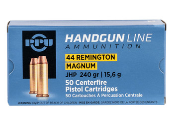 PPU PPH44MH Handgun 44RemMag 240gr Jacketed Hollow Point 50 Per Box/10 Case