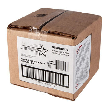 INDEPENDENCE 40 S&W 180GR FMJ - 500 RD BULK BOX UPC: 604544647563