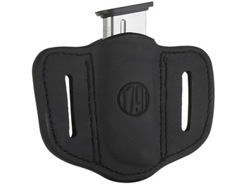 1791 Gunleather MAG11SBLA MAG1.1 Single Mag Holster Stealth Black Leather Belt Slide Compatible w/ Single Stack Ambidextrous