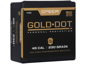Speer 4482 Gold Dot Personal Protection 45Cal 230gr Hollow Point 100 Per Box/5 Case