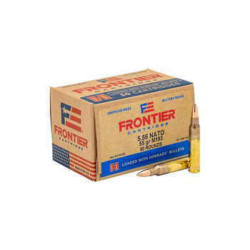 Hornady Frontier Hyper Velocity Centerfire Ammunition, 5.56 x 45mm NATO, Hollow Point Match (HPM), 55 Grain - 50 Cartridge Box ( 50 / 1 )