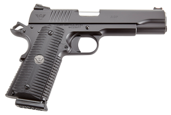 Wilson Combat ACPFS45 ACP Full-Size 45 ACP Caliber with 5" Barrel, 8+1 Capacity, Black Armor-Tuff Finish Carbon Steel Beavertail Frame, Serrated Black Carbon Steel Slide & Black G10 Eagle Claw Grip   