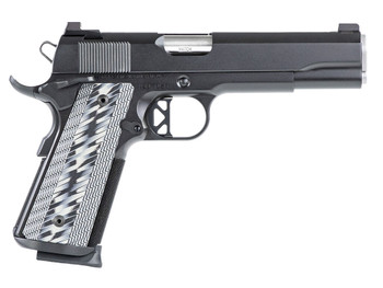 Dan Wesson 01823 Valor 45 ACP 8+1 5" Stainless Steel Barrel, Black Duty Serrated Stainless Steel Slide & Frame w/Picatinny Rail & Beavertail, Gray G10 Grip, Ambidextrous