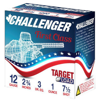 Challenger Target Load 12 Gauge Shotshell Ammunition, 2 3/4 Inch, 1290 FPS, 1 Ounce, #7 1/2 Shot - 250 Cartridge Case ( 25 / 10 / 1 )