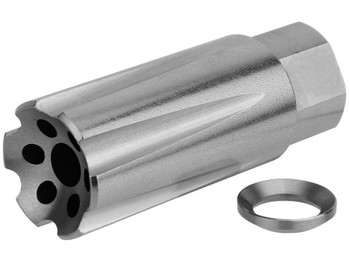 TacFire MZ1020SS Linear Compensator Stainless Steel with 1/2"-28 tpi Threads, 2.05" OAL & 0.87" Diameter for 5.56x45mm NATO AR-15