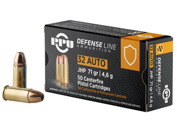 PPU PPD32A Defense 32ACP 71gr Jacketed Hollow Point 50 Per Box/20 Case