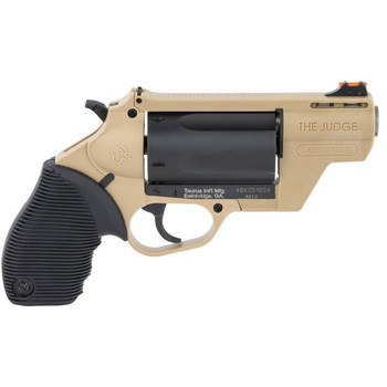 Taurus 2441021FDE Judge Public Defender 45 Colt LC410 Gauge 5rd 2.50 Flat Dark Earth Barrel  Frame Matte Black Cylinder Black Ribber Grip UPC: 725327612360