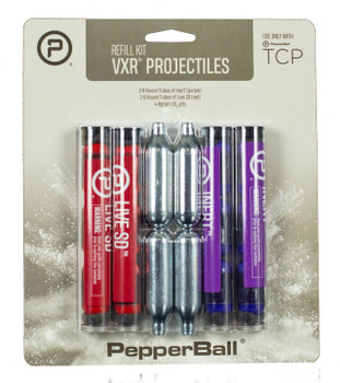 PepperBall 970010216 TCP VXR Projectile Refill Kit Red Purple Includes CO2 Cartridges UPC: 849176002162