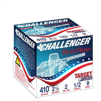 Challenger Target Load 410 Bore Shotshell Ammunition, 2 1/2 Inch, 1200 FPS, 1 1/8 Ounce, #9 Shot - 250 Cartridge Case ( 25 / 10 / 1 )
