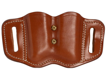 1791 Gunleather MAGF22CBRA MAG-F Double Mag Holster Classic Brown Leather Belt Slide Compatible w/ Double Stack Ambidextrous