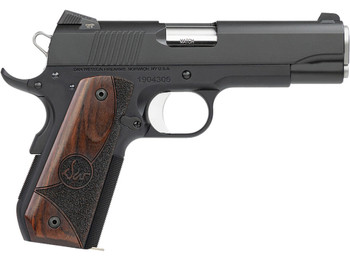 Dan Wesson 01838 Guardian 38 Super 9+1 4.25" Stainless Steel Barrel, Black Duty Serrated Stainless Steel Slide, Black Aluminum Frame w/Beavertail, Wood Grip, Ambidextrous