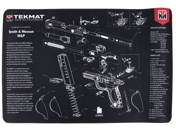 TekMat TEKR17SWMP S&W M&P Cleaning Mat Black/Gray Rubber 11"x17" S&W M&P Parts Diagram