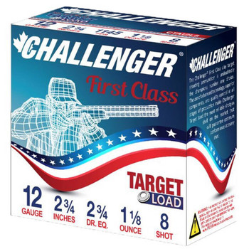 Challenger Target Load 12 Gauge Shotshell Ammunition, 2 3/4 Inch, 1145 FPS, 1 1/8 Ounce, #8 Shot - 250 Cartridge Case ( 25 / 10 / 1 )