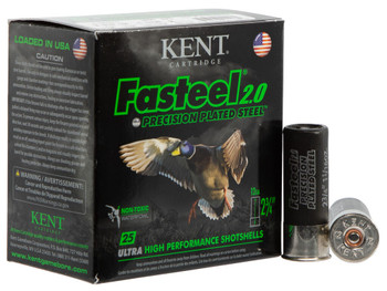 Kent Cartridge K122FS302 Fasteel 2.0 12 Gauge 2.75" 1 1/16 oz 2 Shot 25 Per Box/ 10 Case