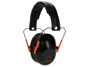 Walker's GWPFPM1BKO Pro Low Profile Passive Muff 22 dB Over the Head Black/Orange Accent Polymer