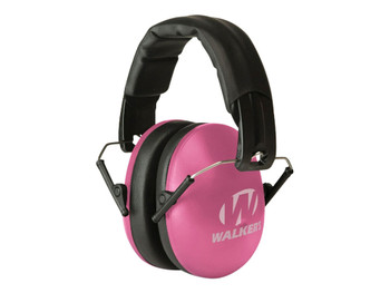 Walker's GWPYWFM2PNK Folding Muff 27 dB Over the Head Pink/Black Polymer Fits Youth/Women