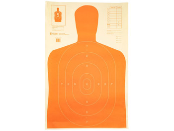 Action Target B27EORANGE Qualification Economy Silhouette Hanging Paper Target 23" x 35" 100 Per Box