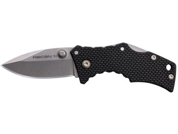 Cold Steel CS7DS Recon 1 Micro 2" Folding Spear Point Plain Stonewashed 4034 SS Blade/ Black Griv-Ex Handle Includes Pocket Clip