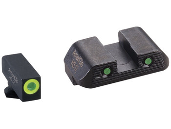 AmeriGlo GL822 Trooper Sight Set for Glock Green Tritium LumiGreen Outline Front Sight-Green Tritium Black Outline Rear Sight